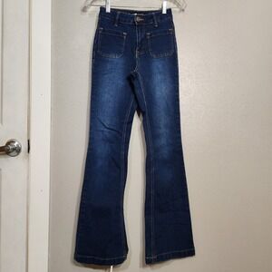 Dollhouse Jean's Women's Size 3/4 Curvy Collection Flare‎ Leg Dark Wash Juniors